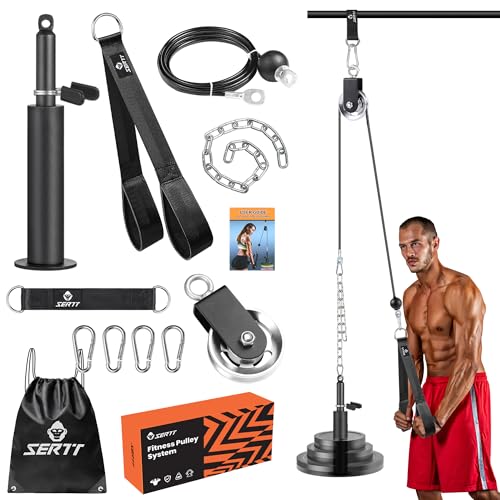 SERTT Weight Cable Pulley System Gym, with Upgraded 2 in 1 Loading Pin,for Tricep Pull Down, Bicep Curl, Shoulder, Back, Forearm Home Gym Equipment - Image 1