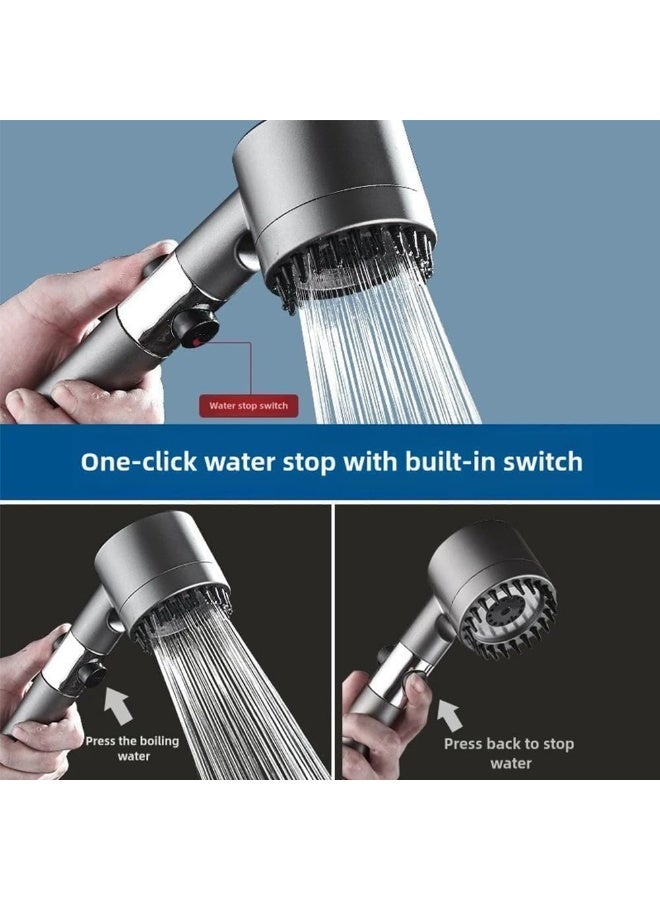 عام فILTER دش رأس دش، رأس دش محمول عالي الضغط لإزالة الكلور والشوائب، يدلك فروة الرأس لمنع تساقط الشعر وجفاف الجلد، مع خرطوم دش وحامل دش (3 أوضاع) - Image 3