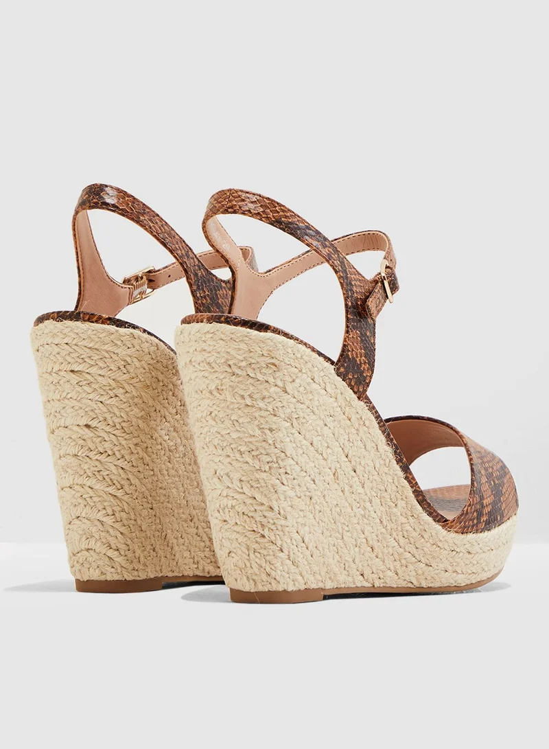 NEW LOOK Pecan Wedge Sandal - Brown