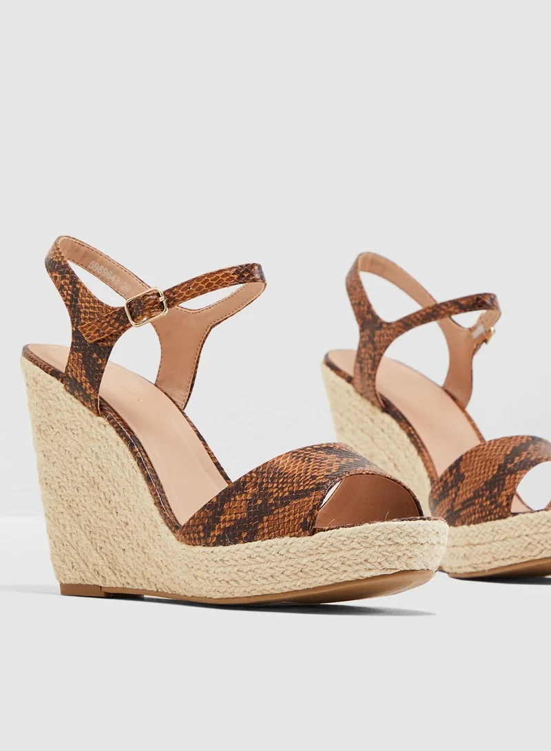 NEW LOOK Pecan Wedge Sandal - Brown