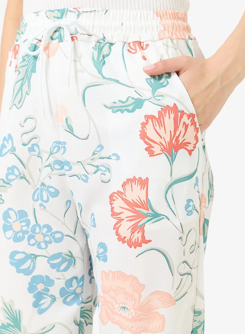 Ginger  Floral Print Casual Comfort Fit Pants for Women | Best Price UAE