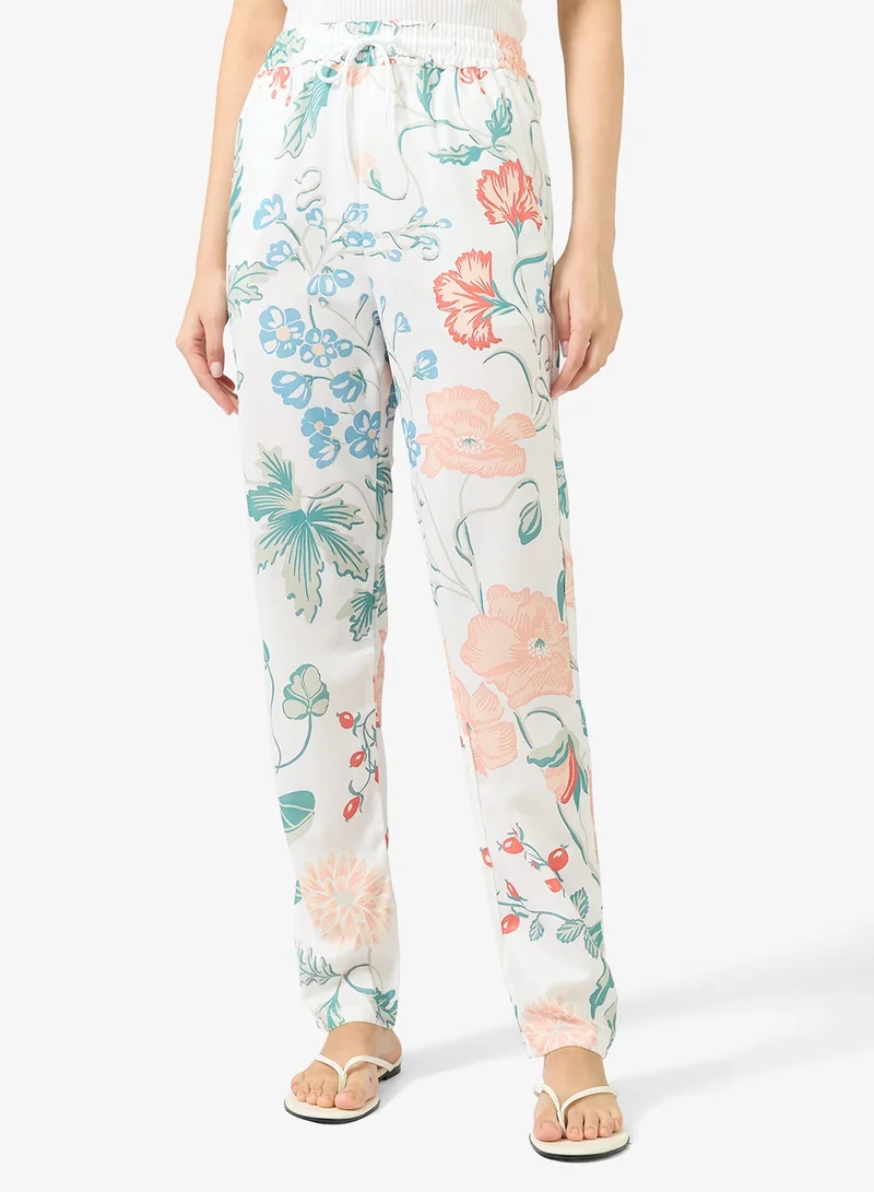 Ginger Floral Print Casual Comfort Fit Pants
