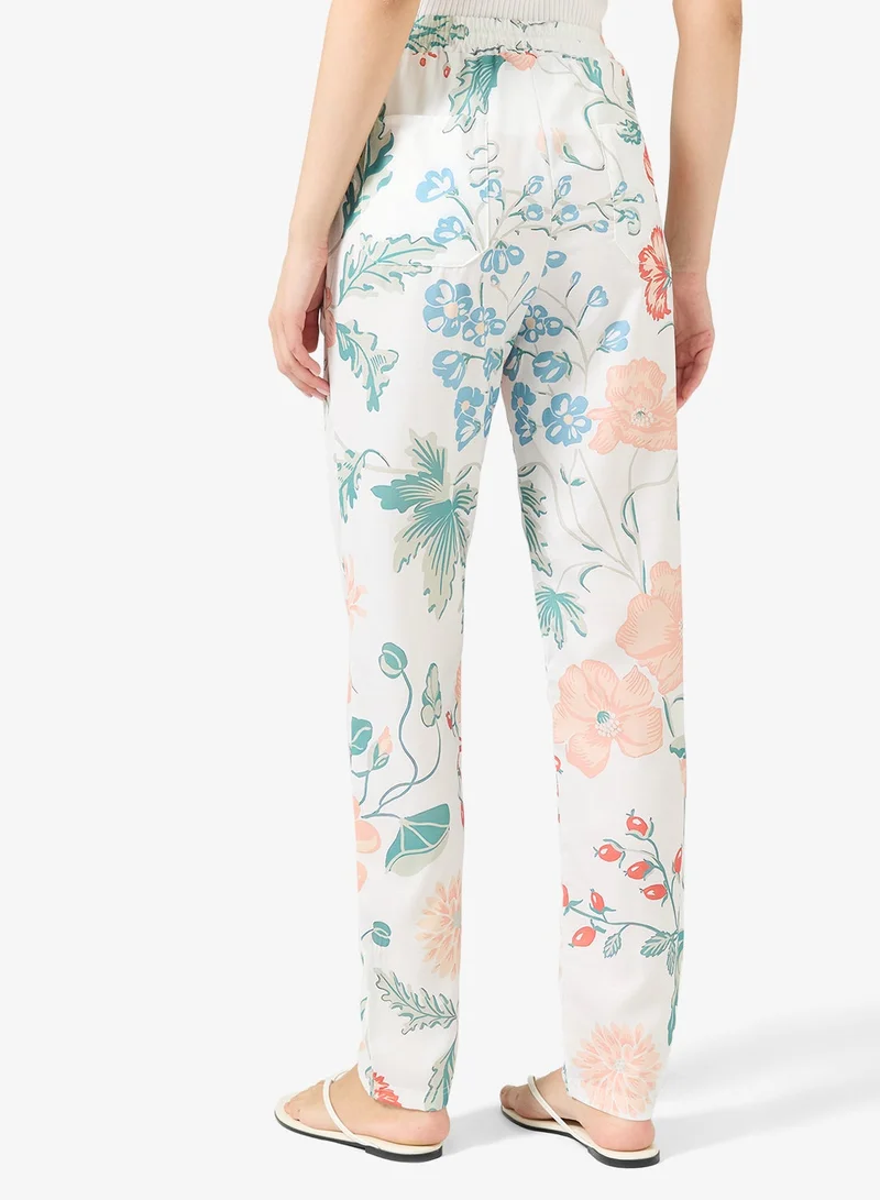 Ginger  Floral Print Casual Comfort Fit Pants for Women | Best Price UAE