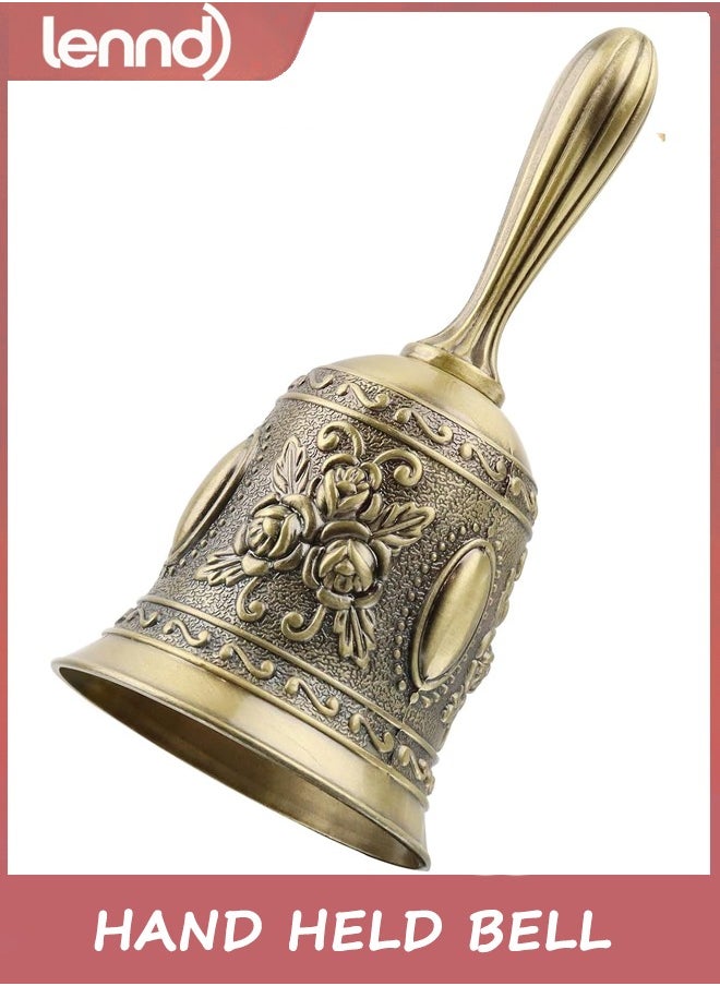 LENND 1 Pack Hand Held Bell, Dinner Bell Wedding Bells, Service Bell Call, Vintage Bell  - Image 1
