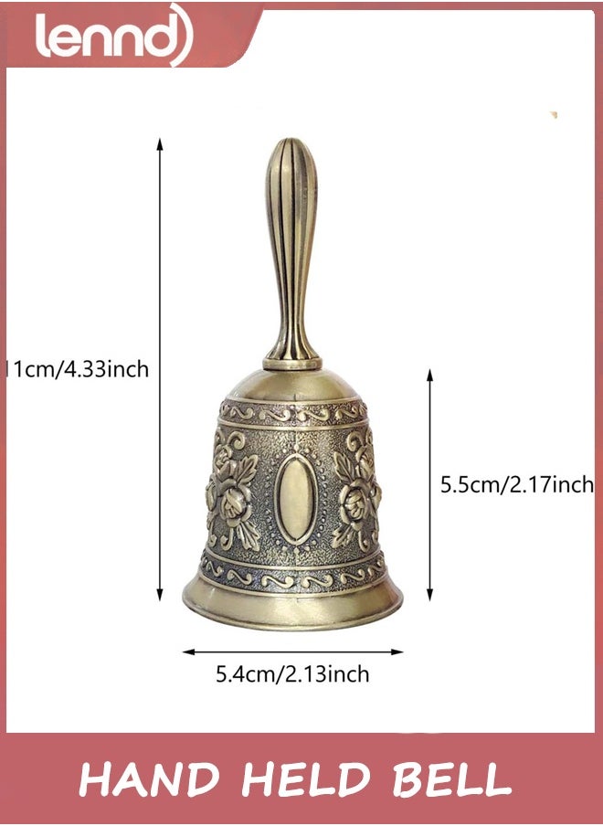 LENND 1 Pack Hand Held Bell, Dinner Bell Wedding Bells, Service Bell Call, Vintage Bell  - Image 5