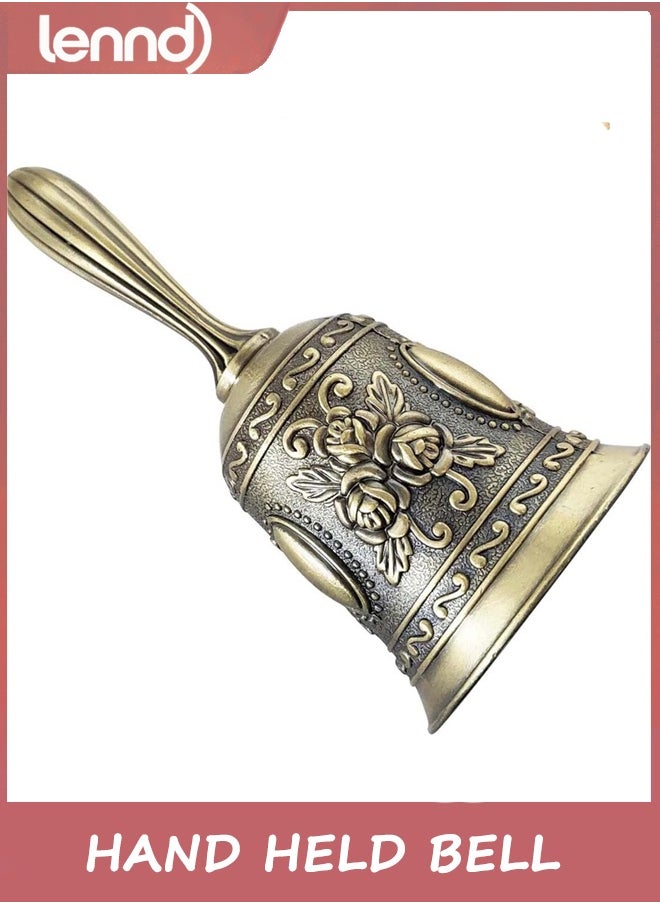 LENND 1 Pack Hand Held Bell, Dinner Bell Wedding Bells, Service Bell Call, Vintage Bell  - Image 3