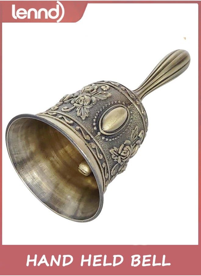 LENND 1 Pack Hand Held Bell, Dinner Bell Wedding Bells, Service Bell Call, Vintage Bell  - Image 4