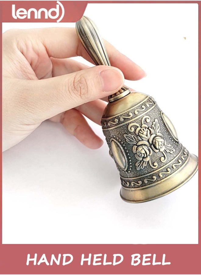LENND 1 Pack Hand Held Bell, Dinner Bell Wedding Bells, Service Bell Call, Vintage Bell  - Image 2