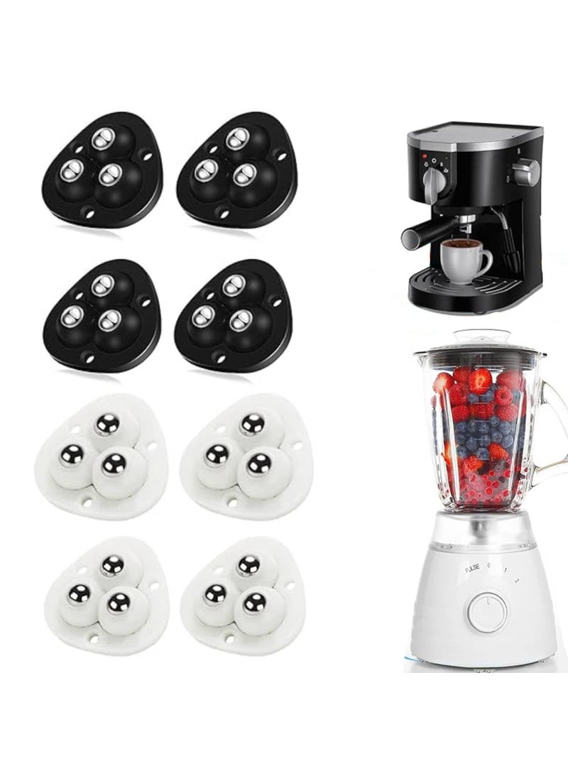Prostuff.in Prostuffin Self Adhesive 360 Degree Mini Swivel Caster Wheels For Moving Coffee Maker Cooker Air Fryer Furniture Small Kitchen Appliance Slider Sticky Pulley With 3 Ball Bearings Multicolor 4 Pcs  - Image 1