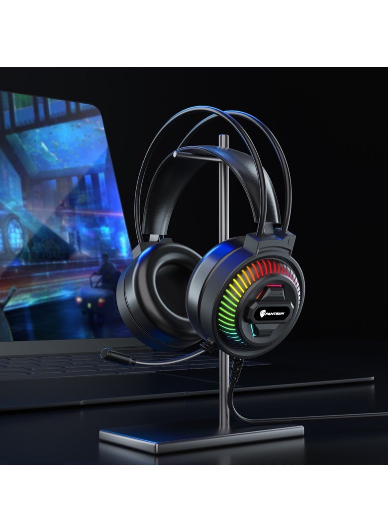Generic - Gaming Headset with Microphone, Gaming Headphones for PS4 PS5 Xbox One PC with RGB Lights, PlayStation Headset with Noise Reduction 7.1 Surround Sound Over-Ear and Wired 3.5mm Jack - Image 1