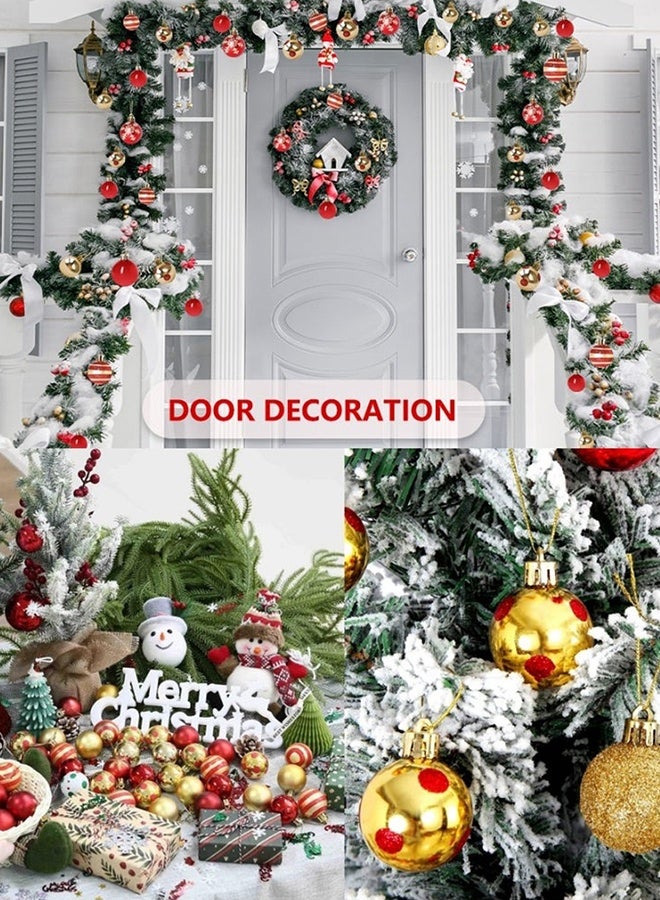 50 Pcs Red and Gold Shatterproof Christmas Ball Ornaments Glittering Plastic Hanging Pendants for Xmas Tree Decor Holiday Home Display Eid Gatherings Shop Windows Party Decor DIY Festive Crafts - Image 4