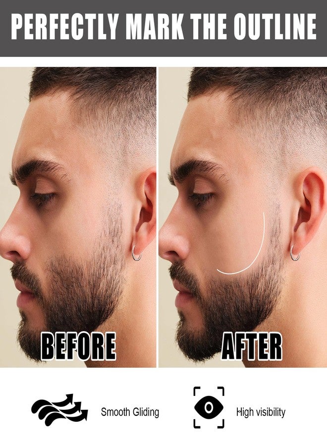 PKRFCJ 12 Barber Pencil, beard pen pencil with 2 Sharpeners Smooth and Smooth Use Used for Beard Hairline Eyeliner Lip Liner Styling Etc.(Black + White - Image 3