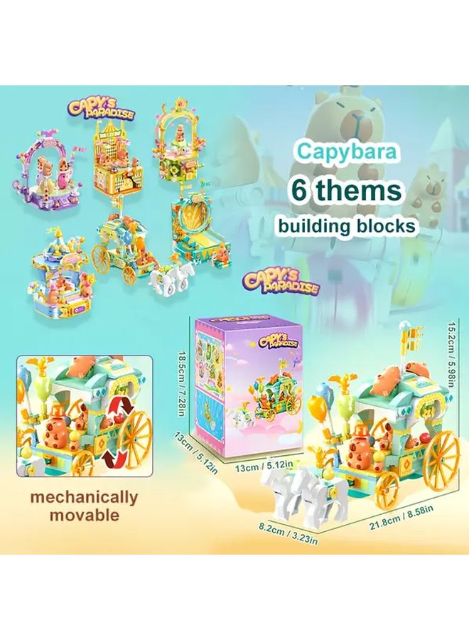 150 Pcs Capybara Star Fantasyland Building Block Toys Cartoon Animal Hand Puppet Educational DIY Theme Gift For Family Children Friends - Image 5