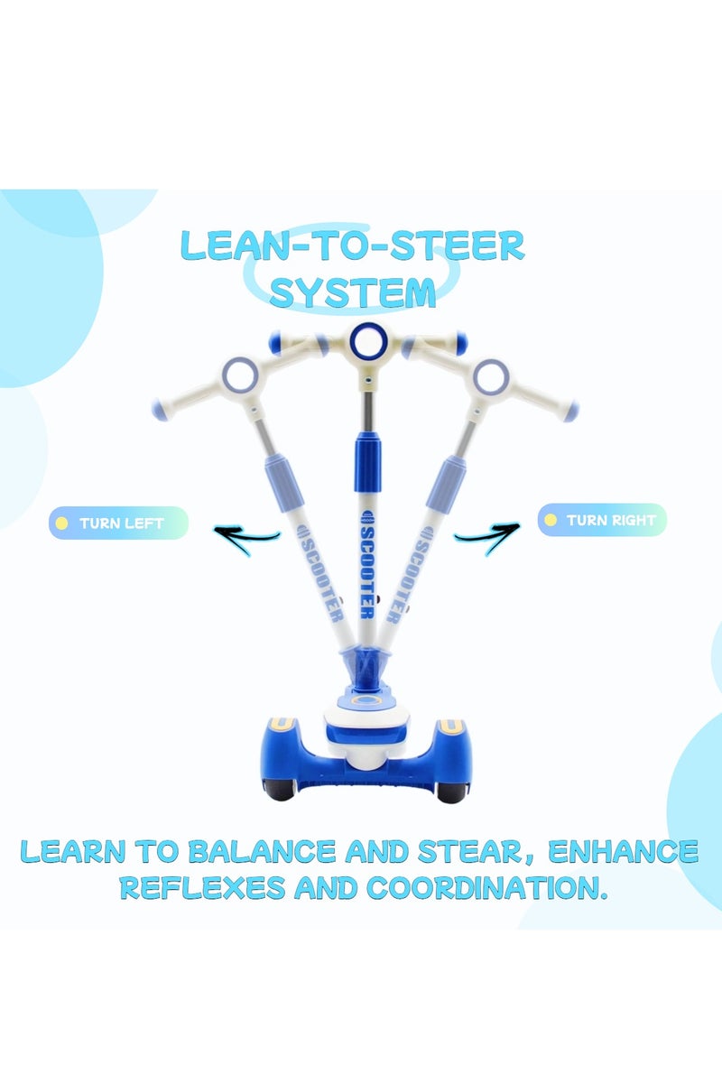 EASY FUTURE Scooters for Kids with Foldable & Height Adjustable Handle Kick Scooter with LED PU Wheels & Rear Brake & Music Kids Scooter for 3 to 8 Years - Image 4