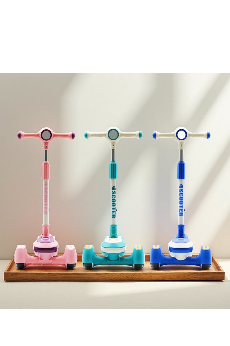 EASY FUTURE Scooters for Kids with Foldable & Height Adjustable Handle Kick Scooter with LED PU Wheels & Rear Brake & Music Kids Scooter for 3 to 8 Years - Image 5