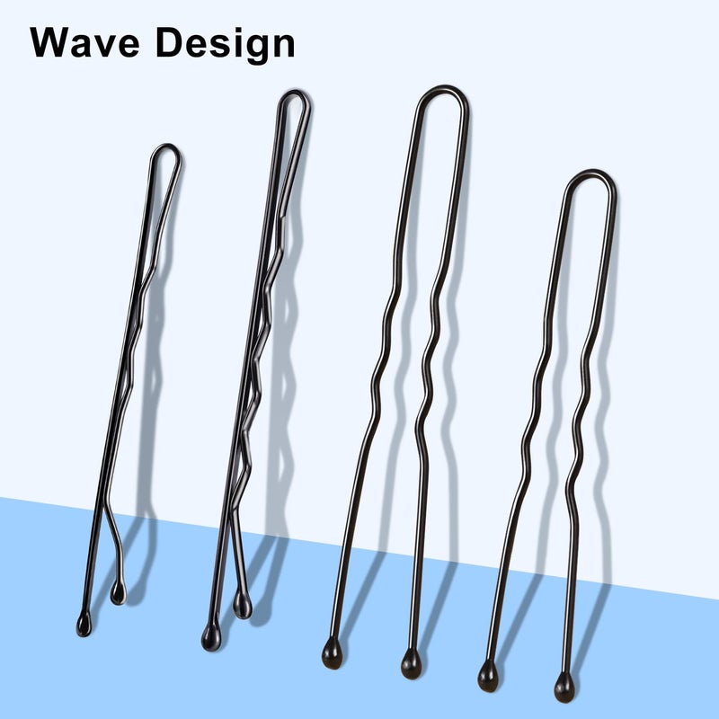 TsMADDTs Bobby Hair Pins Kit, 200 pcs U Shaped Bobby Pins Black for Women, Ballet Buns with Box, 2.4in and 2in - Image 3