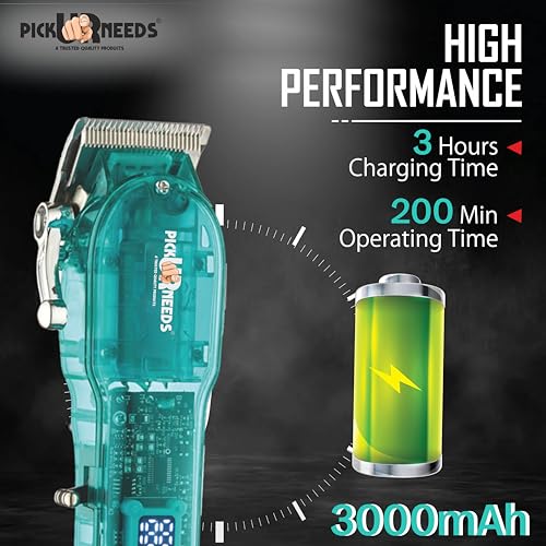Pick Ur Needs Rechargeable Electric Hair Clippers/Trimmer For Men Professional Beard Moustache Shaver Cordless With Self Sharpening Blades & Smart Digital Display - Image 4