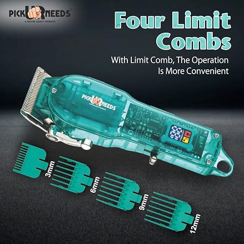 Pick Ur Needs Rechargeable Electric Hair Clippers/Trimmer For Men Professional Beard Moustache Shaver Cordless With Self Sharpening Blades & Smart Digital Display - Image 2