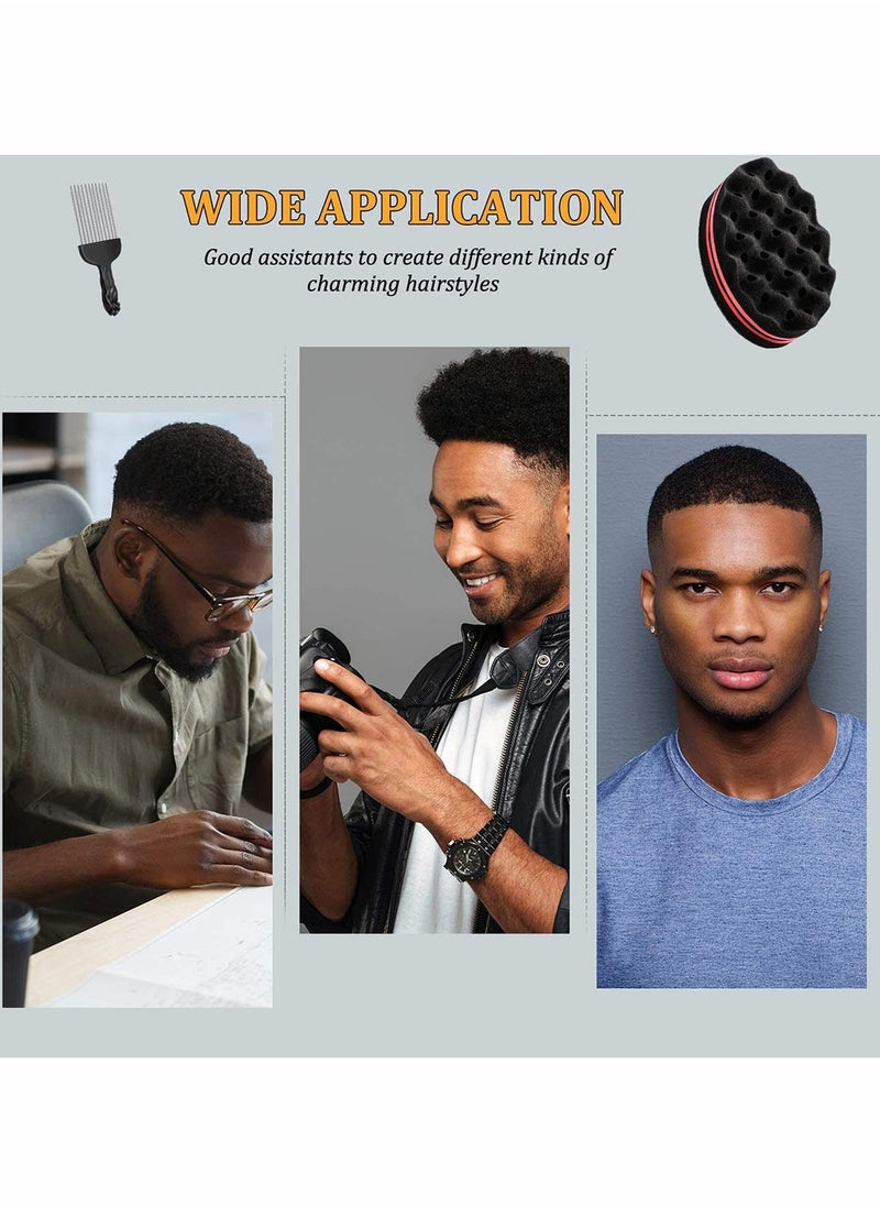 KASTWAVE - Hair Sponge Brush and Afro Comb Hair Twist Curl Sponge Brush Curl Sponge Magic Twist For Home and Barber for Twists, Afros, Coils, Dreadlocks 2 Pack - Image 1