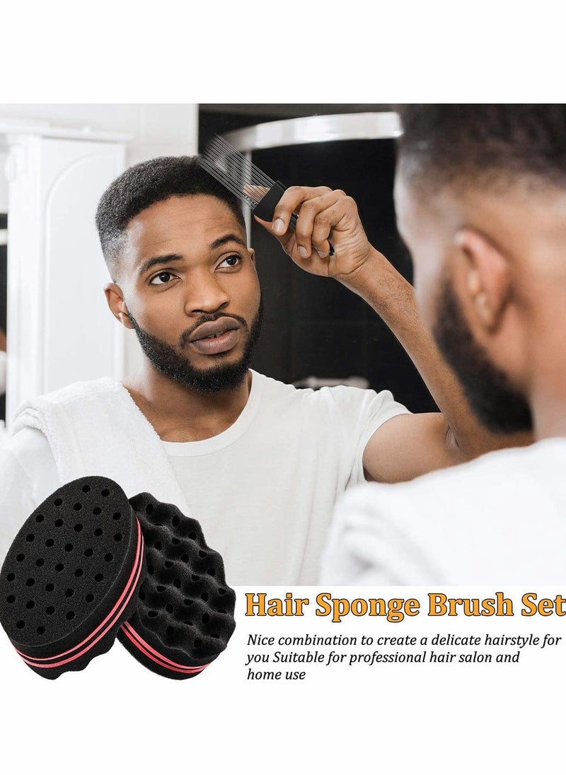 KASTWAVE - Hair Sponge Brush and Afro Comb Hair Twist Curl Sponge Brush Curl Sponge Magic Twist For Home and Barber for Twists, Afros, Coils, Dreadlocks 2 Pack - Image 1