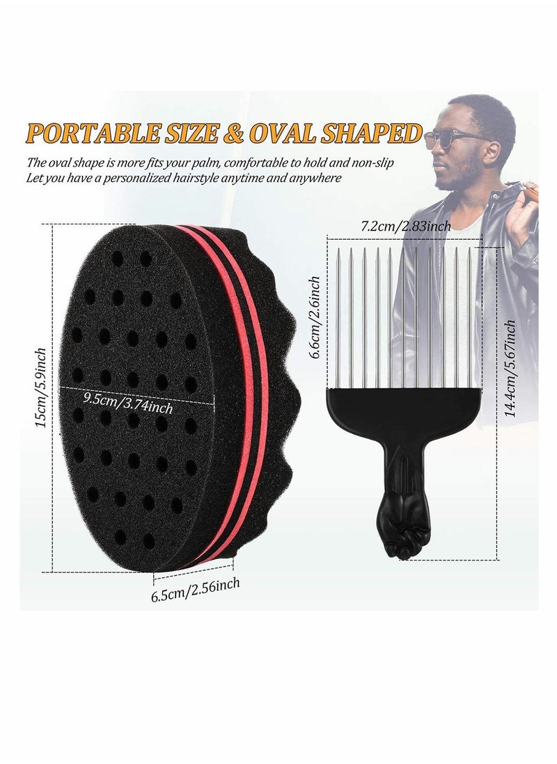 KASTWAVE - Hair Sponge Brush and Afro Comb Hair Twist Curl Sponge Brush Curl Sponge Magic Twist For Home and Barber for Twists, Afros, Coils, Dreadlocks 2 Pack - Image 1