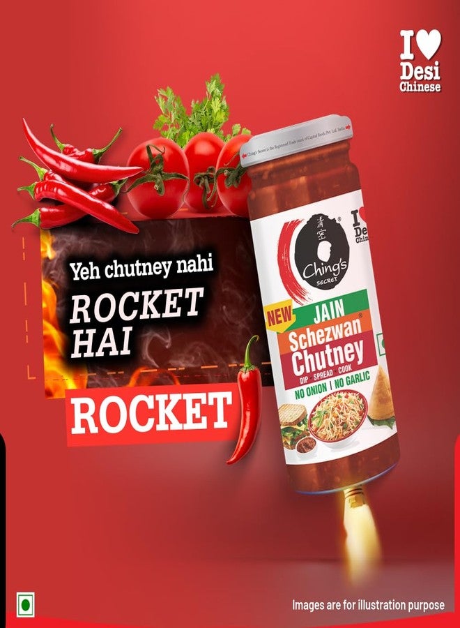 Ching's Secret Jain Schezwan Chutney, No Onion, No Garlic, Dip, Spread, Cook, Ideal for Jain Recipes and Quick Meals, 250g Jar - Image 2