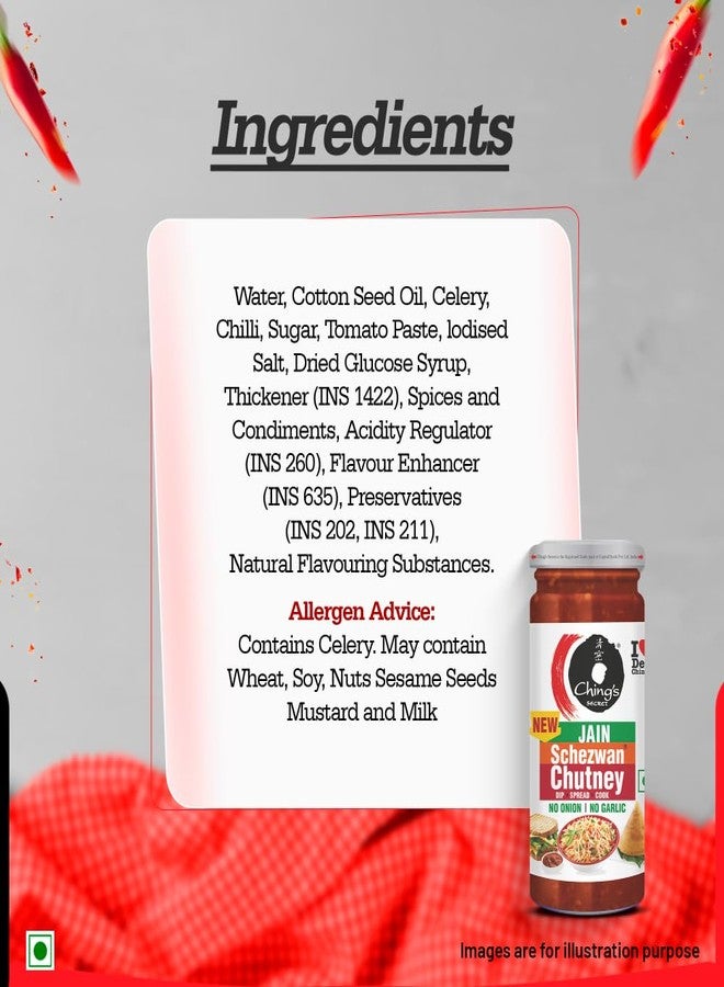 Ching's Secret Jain Schezwan Chutney, No Onion, No Garlic, Dip, Spread, Cook, Ideal for Jain Recipes and Quick Meals, 250g Jar - Image 5