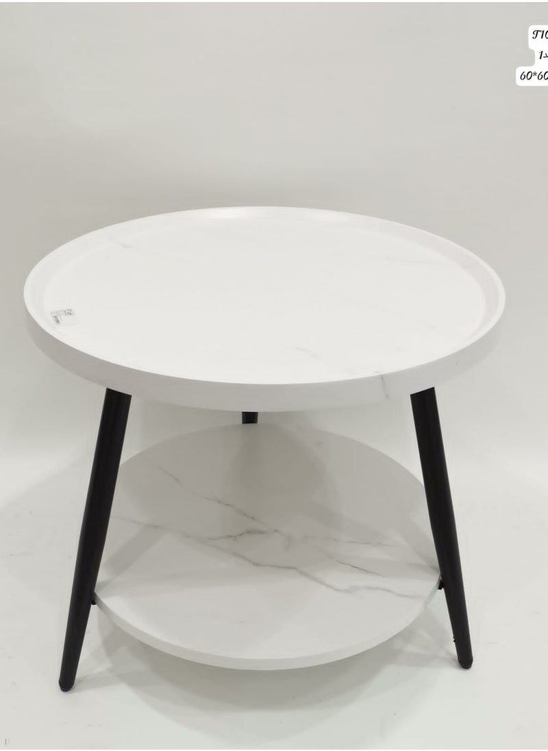 MARS Q Attractive White Marble Round Side Serving Table. 1 Pieces  - Image 5
