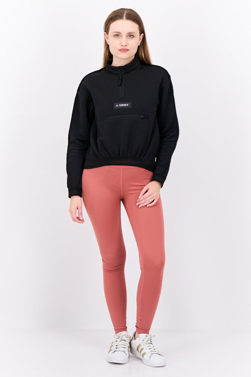 Adidas Women Sportswear Fit Long Sleeves Hiking Sweatshirt, Black  - Image 4