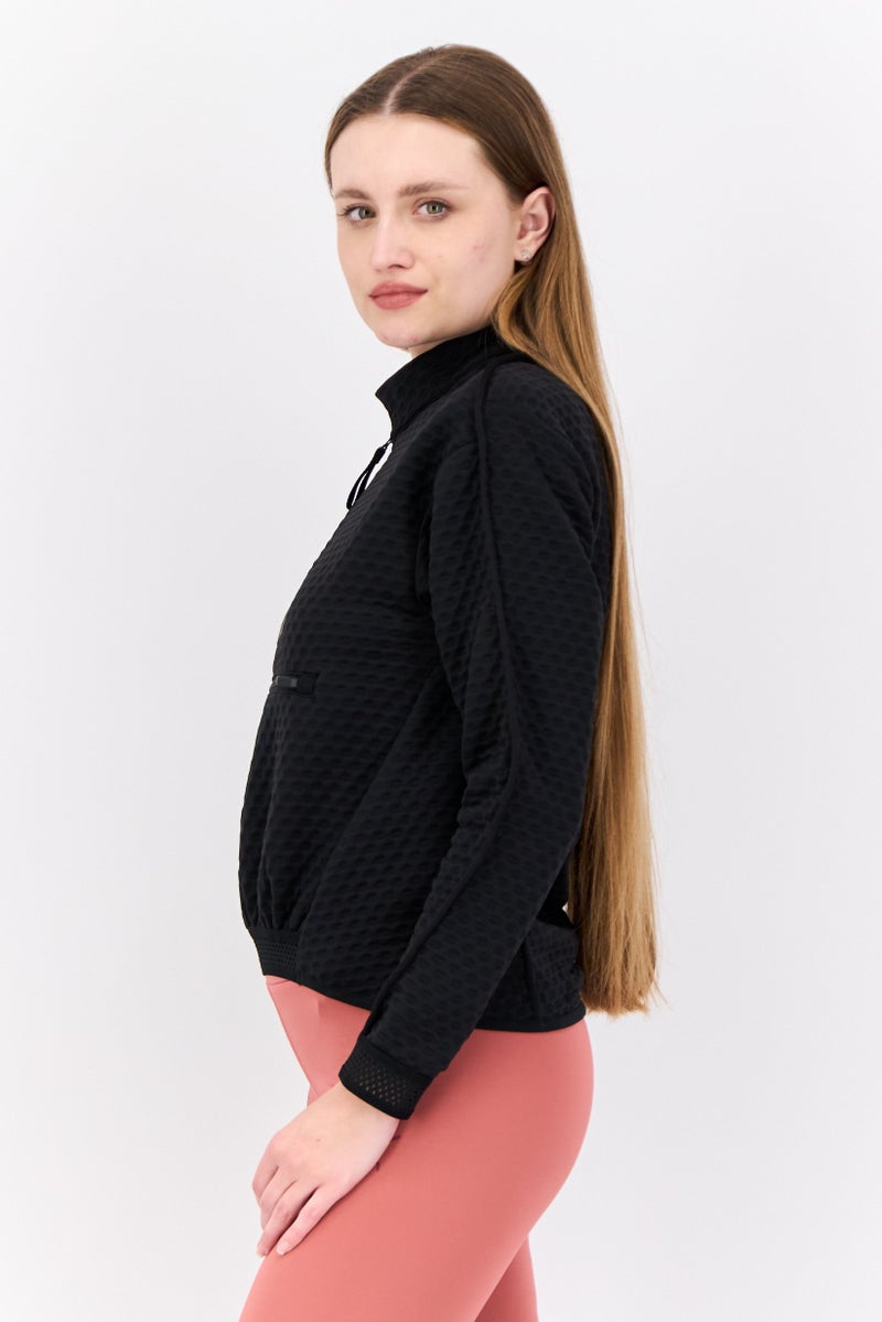Adidas Women Sportswear Fit Long Sleeves Hiking Sweatshirt, Black  - Image 2