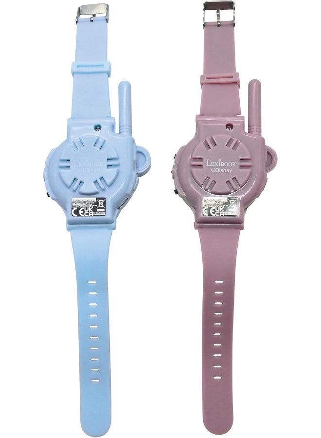 Lexibook Disney Frozen Walkie Talkie Watches for Kids – 2 Pack Rechargeable Wrist Walkie Talkies with Flashlight & Compass, 200m Range, Elsa & Anna Theme Wireless Communication Toy, Blue/Purple - Image 2