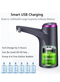 Sprinters Sprinters Water Jug Pump, Electric Water Bottle Pump, USB Charging Automatic Drinking Water Pump for Universal 3-5 Gallon Bottles, Portable Water Dispenser for Home, Office, Picnic, and Camping  - Image 3