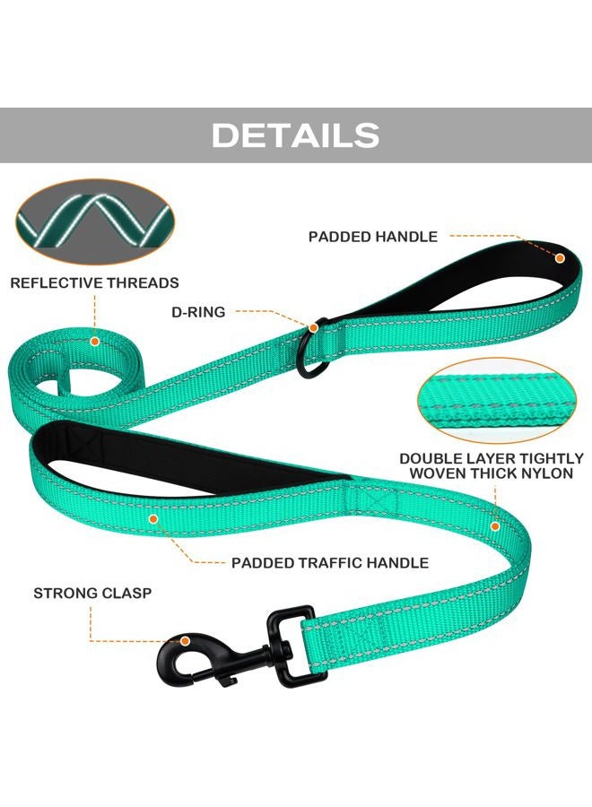 Joytale Dog Leash Heavy Duty for Large Dogs That Pull, Double Handle for Traffic Control, Double-Sided Reflective Leashes for Large Medium Dogs Night Safety, 4FT, Teal - Image 3