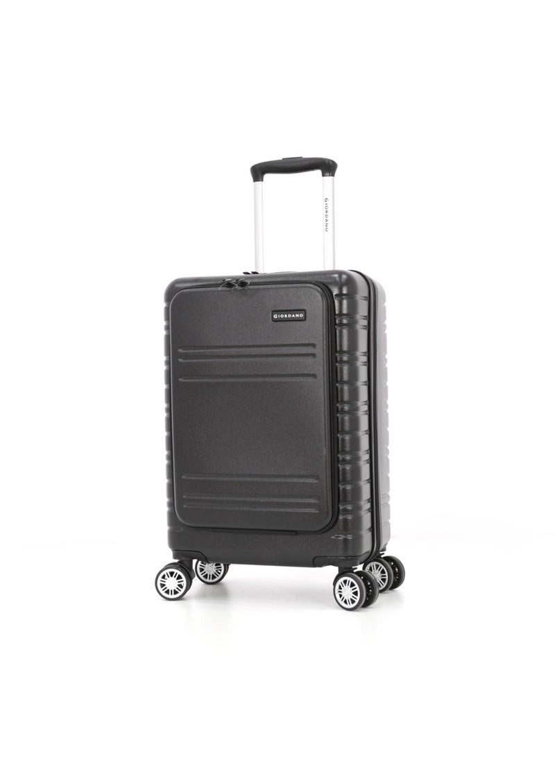 GIORDANO Giordano Hardside Double Spinner Wheel Luggage Trolley Bag 20 inch Cabin Size ,Black  - Image 1