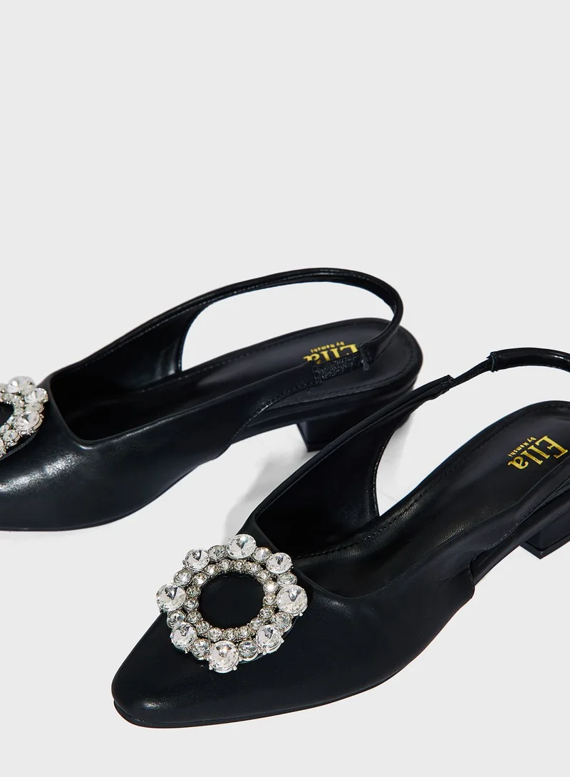 ايلا ليمتد اديشن Gem-Embellished Slingback Pumps
