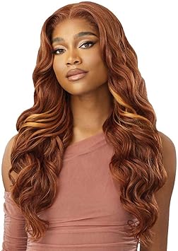 Outre Human Hair Blend 5X5 Lace Closure Wig HhbGlam Curls 24 Color1 JET BLACK - Image 1
