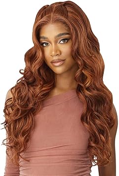 Outre Human Hair Blend 5X5 Lace Closure Wig HhbGlam Curls 24 Color1 JET BLACK - Image 4