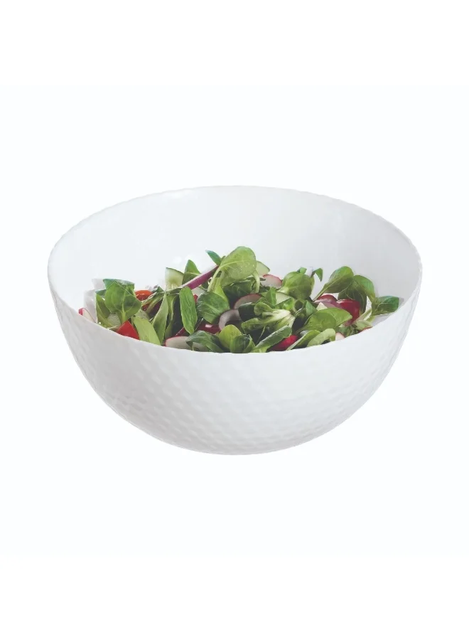 Luminarc Pampille Microwave and Dishwasher Safe Glossy Finish Salad Bowl White 24 cm Q4661