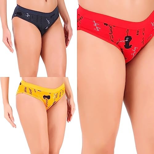 GirlFriend Women Hipster Panty - Super Combed Cotton - Anti Bacterial, No Marks Waistband, Quick Dry Alpha Printed Panties - Image 4