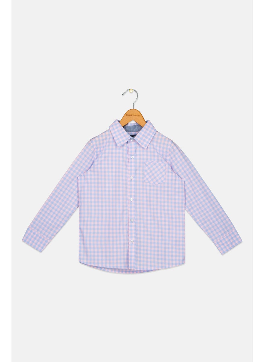 Andy & Evan Toddlers Boy Checkered Long Sleeves Casual Shirt, Multicolor  - Image 1