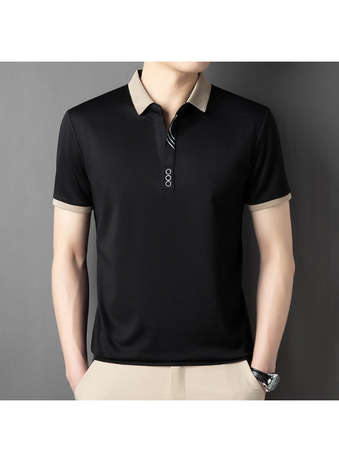 GOCO Light Luxury Short Sleeved Men's Summer Fashion Striped Design Soft Golf Top Breathable Casual T-shirt - Image 1