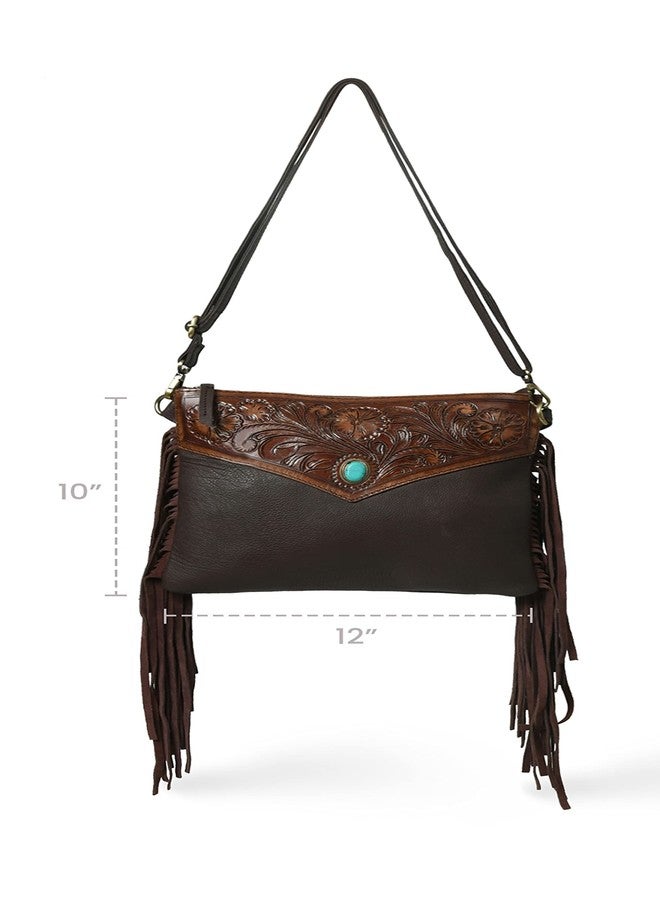 ADYAN Western Leather Purses for Women Crossbody Bag Sling Bag for Women Hand-tooled Fringe Purse - Image 4