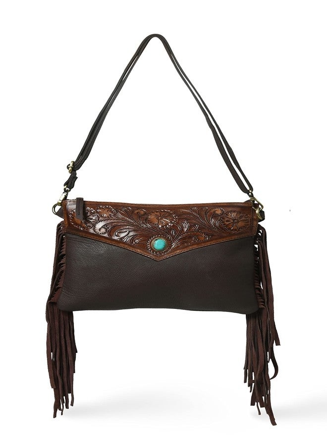 ADYAN Western Leather Purses for Women Crossbody Bag Sling Bag for Women Hand-tooled Fringe Purse - Image 3