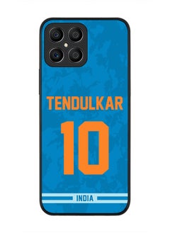 Rugged Black Edge Case for Honor X8, Slim fit Soft Case Flexible Rubber Edges Thin Cover - Player Name - Sachin Tendulkar, Jersey Number- 10