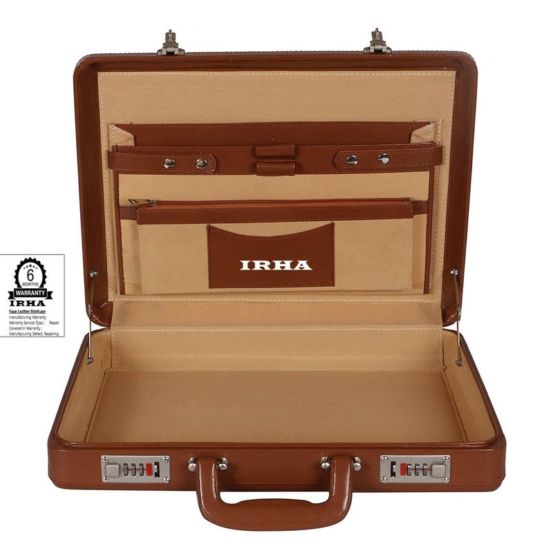 RHA Faux Leather Briefcase Bag File bag with Combo digit Locking Features and inner Mesh Pocket Medium Briefcase For Men & Women (Black) - Image 2