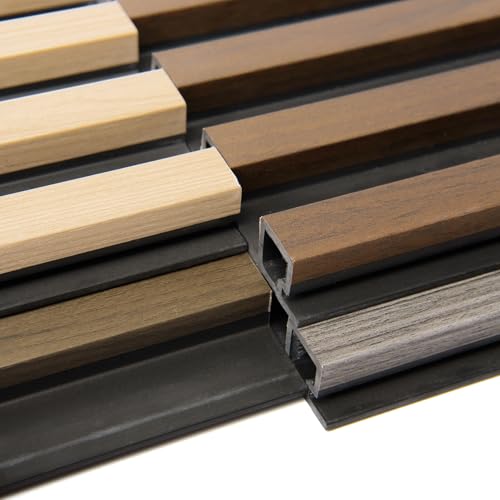 Art3d 4-Pack 6 x 6 Inch WPC Wood Slat Wall Panel for Interior Wall Décor, 3D Wood Fluted Acoustic Wall Paneling for Living Room Bedroom Home & Office - 4 Colors - Image 5