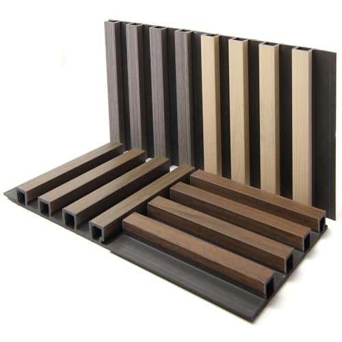 Art3d 4-Pack 6 x 6 Inch WPC Wood Slat Wall Panel for Interior Wall Décor, 3D Wood Fluted Acoustic Wall Paneling for Living Room Bedroom Home & Office - 4 Colors - Image 3