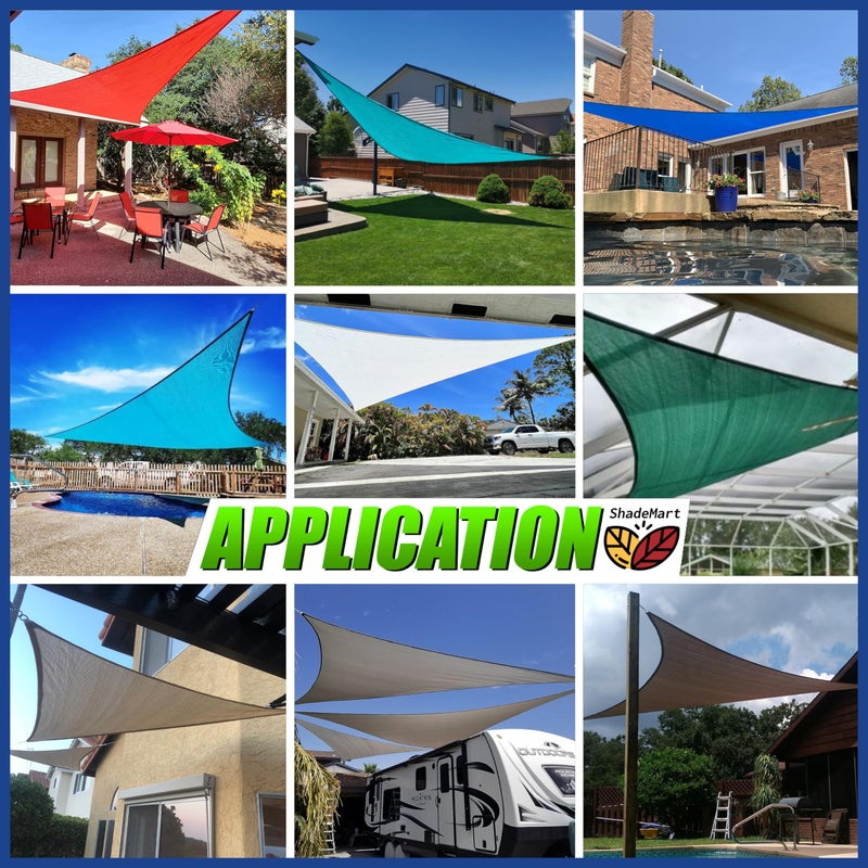 ShadeMart شيد مارت 18' x 18' x 25.5' بيج مثلث شمسية شراع UPF50 smTAPRT18 قماش مظلة، قابل للاختراق بالماء والهواء ومقاوم للأشعة فوق البنفسجية، ثقيل، كارفورت باتيو خارجي & (نقوم بتخصيص الحجم) - Image 3