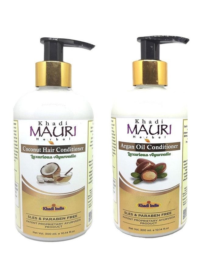 Khadi MAURI Argan Oil Conditioner And Coconut Conditioner Pack Of 2 (600 Ml) White Argcntxx1(Each)  - Image 1