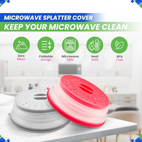 Bagean Microwave Splatter Cover 105 Foldable Silicone Microwave Cover for Food Splatter Covers the Dish and Plate Durable Silicone Microwave Food Cover Lid With Vents for Microwave Splatter Protection - Image 3